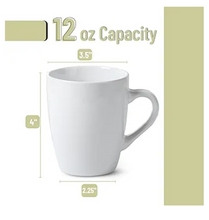 Load image into Gallery viewer, White Coffee Mugs, Set of 6 12oz, Coffee Mug Set, Christmas Coffee Mugs, Hot Chocolate Mugs, Ceramic Mugs, Large Mugs for Coffee, Set of Mugs, Hot Cocoa Mugs, Mug Sets, Coffee Mug Ceramic Set