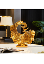 Load image into Gallery viewer, Gold Dancing Girl Statue Decor for Living Room, Luxury Sculptures for Shelf Bookshelf Coffee Table Decorations, Home Décor Accents for Bedroom Office, Gifts for Girls Women