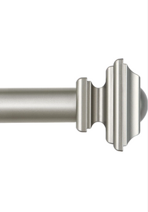 Antique Silver Curtain Rods for Windows 72 to 144 Inches(6-12ft), 1 Inch Long Curtain Rod 32 to 144 Inches, Heavy Duty Decorative Single Drapery Rods, Square End