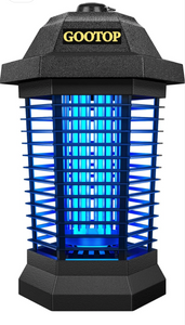 GOOTOP Bug Zapper Outdoor, Mosquito Zapper, Electric Fly Zapper, Mosquito Killer, Fly Traps, 3 Prong Plug, Flying Insects Zapper Indoor Outdoor 90-130V, 4200V, ABS Plastic Outer (Black)