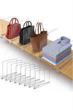 Load image into Gallery viewer, Acrylic Shelf Dividers for closet organization clothes, purse organizer.