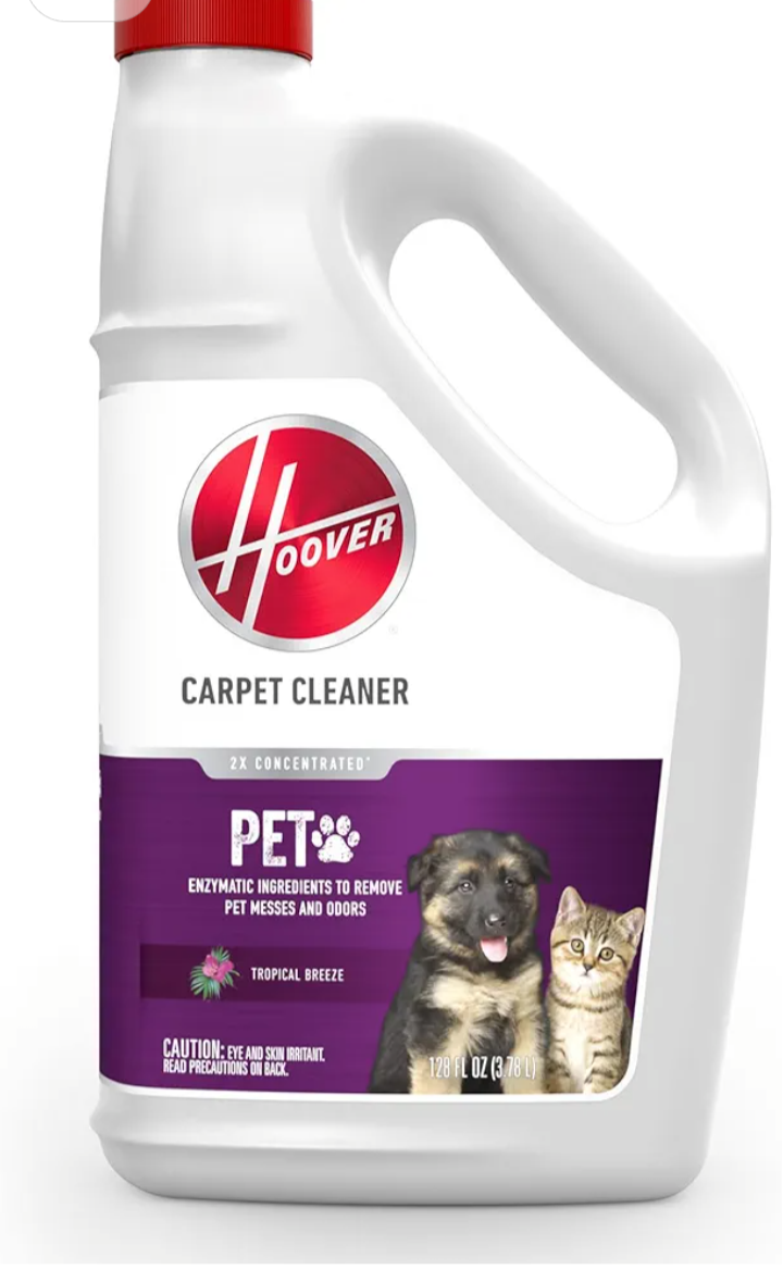 Hoover Pet Carpet Cleaner Solution, 128 oz., Tropical Breeze Scent, Deep Cleaning Shampoo Solution, Eliminates Urine Stains and Odors, Pair Carpet Cleaner Machine