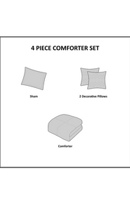 Intelligent Design Senna Comforter Set Twin/Twin XL Size - Aqua Blue/Gray, Damask – 4 Piece Bed Sets – All Season Ultra Soft Microfiber Teen Bedding - Great For Dorm Room and Girls Bedroom.