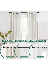 HEI! DEAR Black Curtain Rods 72 to 144 Inch(6-12FT),1 Inch Long Curtain Rod,Adjustable Heavy Duty Curtain Rods,Modern Decorative Drapery Rods,Telescoping Window Single Curtain Rod 36-150",Matte Black