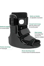 Load image into Gallery viewer, Air Walking Boot, Fracture Boot Short Walker Protection Fits Left or Right Foot Ankle Support for Injuries Fractures Sprains Black M