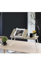 Load image into Gallery viewer, Laptop Bed Table with Foldable Legs, Folding Table Adjustable Trays, Reading Book Holder Laptop Tray for Bed, Sofa,Terrace,Carpet