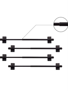 Multi-Use Adjustable Magnetic Curtain Rods for Doors, Windows, Tool Boxes, 16-28 Inch, Easy Installation，4-Pack，Black