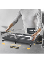 Load image into Gallery viewer, Dish Drying Rack, Dish Rack with Drainboard, Kitchen Dish Drying Rack with Rotatable Swivel Spout and Utensil Holder, Stainless Steel Expandable Dish Drainer - Grey