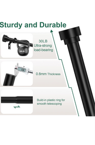HEI! DEAR Black Curtain Rods 72 to 144 Inch(6-12FT),1 Inch Long Curtain Rod,Adjustable Heavy Duty Curtain Rods,Modern Decorative Drapery Rods,Telescoping Window Single Curtain Rod 36-150",Matte Black