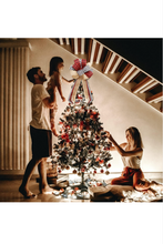 Load image into Gallery viewer, Christmas 6 Tree Topper Bows  Plaid Christmas Tree Decorations and Ornaments, Red Plaid Bow and Lengthened Ribbon Xmas Indoors Home Decor, Handmade.