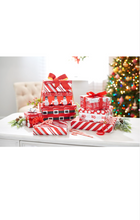 Load image into Gallery viewer, American Greetings 80 sq. ft. Reversible Christmas Wrapping Paper Bundle, Red, Black and Silver Foil, Candy Cane Stripe, Snowmen and Santa Belt (4 Rolls 30 in. x 8 ft.)