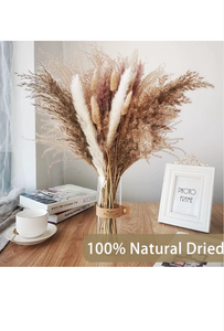 Natural Pampas Grass Mix Bouquet | Dried Pampas Bouquet for Wedding Boho Flowers Home Table Decor Desk Decor, Rustic Farmhouse Decor .