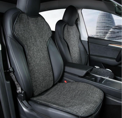 Car Seat Cushion Covers Full Set Front Rear for Tesla Model 3 2017-2024 2025 Highland Four Seasons Universal Linen Protector Pad Mat Interior Decoration Accessories.
