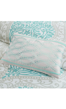 Load image into Gallery viewer, Intelligent Design Senna Comforter Set Twin/Twin XL Size - Aqua Blue/Gray, Damask – 4 Piece Bed Sets – All Season Ultra Soft Microfiber Teen Bedding - Great For Dorm Room and Girls Bedroom.