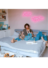 Load image into Gallery viewer, Better Together Neon Sign Led Modeling Light Luminous Letters Signboard Acrylic Panel Neon Decorative Light, 60x27cm+45x22cm,Pink Decoration(Color:Pink