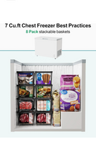 Load image into Gallery viewer, Freezer Organizer Bins - 4 Pack Small Stackable Deep Freezer Organizer Bins for 7 Cu.Ft Freezers Easy Get Bottom Foods without Digging, Chest Freezer Organizer Prevent Frozen Food Waste, Black