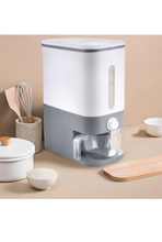 Load image into Gallery viewer, 25 Lbs Gray Rice Dispenser, Rice Container with Lid, Rice Storage Container with Measuring Cup.