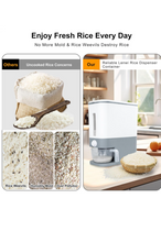 Load image into Gallery viewer, 25 Lbs Gray Rice Dispenser, Rice Container with Lid, Rice Storage Container with Measuring Cup.