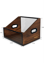 Load image into Gallery viewer, Record Storage, Rustic record Holder,Record Crates for Vinyl, Pine Wood &amp; Metal Record Box for Display, 60-Record Capacity LP Album Organizer