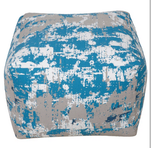 Upholstered Pouf Abstract
