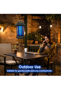 GOOTOP Bug Zapper Outdoor, Mosquito Zapper, Electric Fly Zapper, Mosquito Killer, Fly Traps, 3 Prong Plug, Flying Insects Zapper Indoor Outdoor 90-130V, 4200V, ABS Plastic Outer (Black)