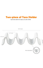 Load image into Gallery viewer, Taco Holders Set of 2, Porcelain Large Taco Tray with Handles, Reusable and Stackable Taco Plates, Perfect for Burritos and Tortillas Holder Handles, Oven &amp; Microwave Safe. M