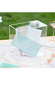 Clear Acrylic Card Box w/Slot, Thick DIY Wedding Box Blank No Print, Large 10x10x5.5 in, for Reception Decoration Fundraiser Money Box Election Ballot Graduation Keepsake Party Favor