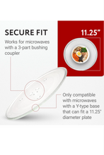 Load image into Gallery viewer, IMPRESA 11.25" Replacement Microwave Glass Plate - Clear Turntable Tray - Kitchen Supplies - Compatible with 11 1/4 Inch GE and Samsung Microwave Plates
