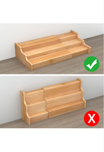Spice Rack Kitchen Cabinet Organizer- 3 Tier Bamboo Expandable Display Shelf Yellow