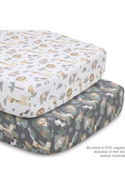 Load image into Gallery viewer, The Peanutshell 4 Piece Organic Cotton Baby Crib Bedding Set for Boys &amp; Girls - Newborn, Infant &amp; Toddler Nursery Bed Set Decor with Two Crib Sheets, Dust Ruffle Comforter - Safari Serenity.