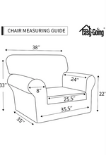 Load image into Gallery viewer, Easy-Going 2 Pieces Fleece Stretch Chair Sofa Slipcover Washable Sofa Couch Cover, Spandex Soft Fitted Furniture Protector, Kids, Pet, Dog (Chair, Ivory)
