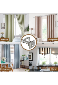 Antique Silver Curtain Rods for Windows 72 to 144 Inches(6-12ft), 1 Inch Long Curtain Rod 32 to 144 Inches, Heavy Duty Decorative Single Drapery Rods, Square End