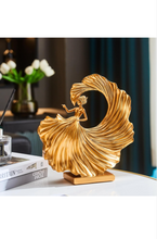 Load image into Gallery viewer, Gold Dancing Girl Statue Decor for Living Room, Luxury Sculptures for Shelf Bookshelf Coffee Table Decorations, Home Décor Accents for Bedroom Office, Gifts for Girls Women