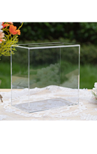 Load image into Gallery viewer, Clear Acrylic Card Box w/Slot, Thick DIY Wedding Box Blank No Print, Large 10x10x5.5 in, for Reception Decoration Fundraiser Money Box Election Ballot Graduation Keepsake Party Favor
