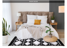 Load image into Gallery viewer, 2x6.5 Runner Rugs for Bedroom Bedside, Geometric Washable Hallway Runner Carpet, Farmhouse Tufted Woven Tassel Rug for Kitchen Bathroom Laundry Room Decor, Black/White