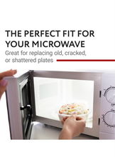 Load image into Gallery viewer, IMPRESA 11.25" Replacement Microwave Glass Plate - Clear Turntable Tray - Kitchen Supplies - Compatible with 11 1/4 Inch GE and Samsung Microwave Plates