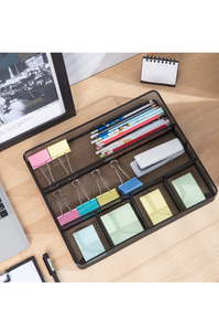 Desk drawer organizer for office and home, metal mesh 6 compartment.