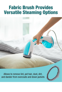 Steamer for Clothes, Portable Handheld Garment Fabric Wrinkles Remover, 30-Second Fast Heat-up, Auto-Off, Large Detachable Water Tank