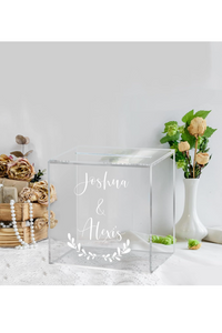 Clear Acrylic Card Box w/Slot, Thick DIY Wedding Box Blank No Print, Large 10x10x5.5 in, for Reception Decoration Fundraiser Money Box Election Ballot Graduation Keepsake Party Favor