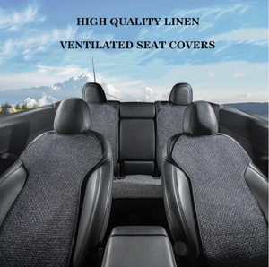 Car Seat Cushion Covers Full Set Front Rear for Tesla Model 3 2017-2024 2025 Highland Four Seasons Universal Linen Protector Pad Mat Interior Decoration Accessories.