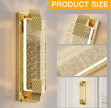 Load image into Gallery viewer, Gold Wall Sconces Set of 1 Hardwired Modern Indoor Sconces Wall Lighting 3000K LED Bubble Glass Lights for Bedroom, Living Room, Hallway,Bathroom，Entrance
