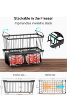 Load image into Gallery viewer, Freezer Organizer Bins - 4 Pack Small Stackable Deep Freezer Organizer Bins for 7 Cu.Ft Freezers Easy Get Bottom Foods without Digging, Chest Freezer Organizer Prevent Frozen Food Waste, Black