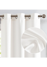 Load image into Gallery viewer, White Curtains Linen Textured Curtains 84 Inch Length 2 Panels for Living Room Christmas Curtains Light Filtering Sheer Drapes Grommet Top Window Treatments, W38 x L84, White