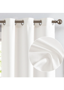 White Curtains Linen Textured Curtains 84 Inch Length 2 Panels for Living Room Christmas Curtains Light Filtering Sheer Drapes Grommet Top Window Treatments, W38 x L84, White