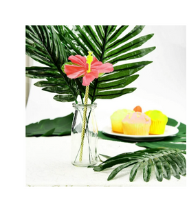 Limei 12 Pack Palm Artificial Plants Leaves Decorations Faux medium Tropical Palm Leaves Imitation Ferns Artificial Plants Leaf for Home Kitchen Party Flowers Arrangement Wedding Decorations (Green) 16"