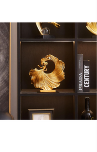 Gold Dancing Girl Statue Decor for Living Room, Luxury Sculptures for Shelf Bookshelf Coffee Table Decorations, Home Décor Accents for Bedroom Office, Gifts for Girls Women