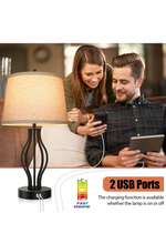 Load image into Gallery viewer, Set of 2 Touch Control 3-Way Dimmable Table Lamps