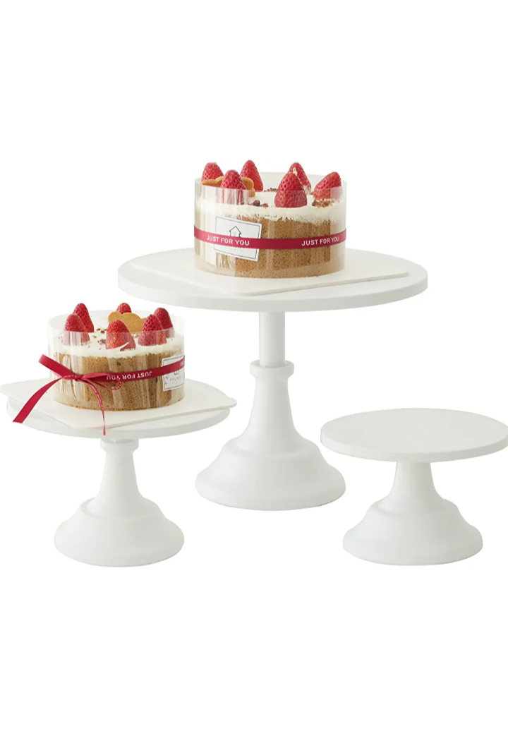 Set of 2 Pieces Cake Stands Iron Cake Holder Dessert Display Plate Serving Tray .