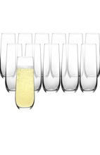 Load image into Gallery viewer, FAWLES Stemless Champagne Flutes Crystal Glass, 8 oz Champagne Glasses.