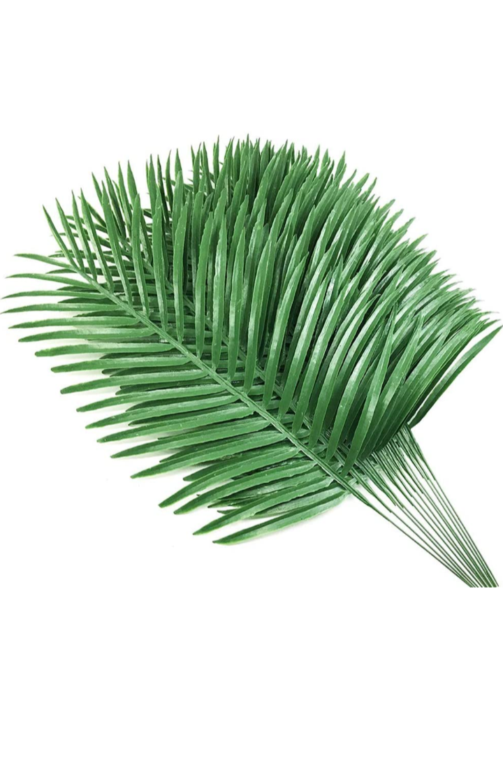 12pcs Artificial Palm Leaves Faux Fake Palm Fronds Plant Artificial Tropical plants.